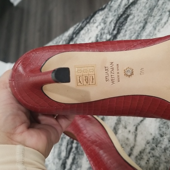 Stuart weitzman red croc heels - Picture 8 of 13